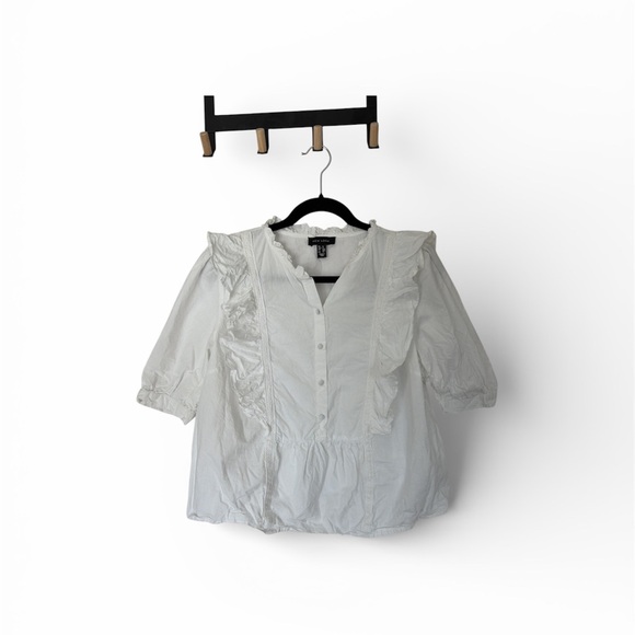 New Look Ivory Ruffle Top - Picture 1 of 5